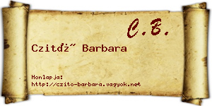 Czitó Barbara névjegykártya